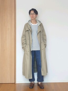 「春カラー」｜「アイテム（トレンチコート）」を使った、 yujiさん（メンズ・176cm）の春コーディネート