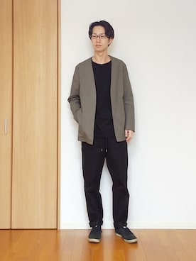 「ADAM ET ROPE'（アダムエロペ）のアイテム（ノーカラージャケット）」を使った、 yujiさん（メンズ・176cm）の春コーディネート