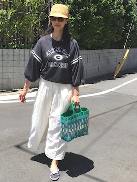 「FUJIROCKEEN」｜「アイテム（スリッポン）」を使った、mama さん（レディース・169cm）の夏コーディネート
