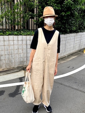 「スニーカーブーツ」｜「アイテム（オールインワン・サロペット）」を使った、mama さん（レディース・169cm）の秋コーディネート