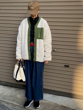 「WILD THINGS（ワイルドシングス）のアイテム（キャップ）」を使った、mama さん（レディース・169cm）の秋コーディネート