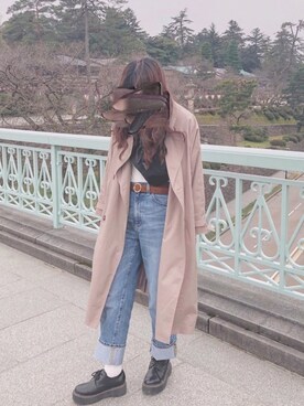 「archives（アルシーヴ）のアイテム（トレンチコート）」を使った、yuupiさん（レディース・162cm）の春コーディネート
