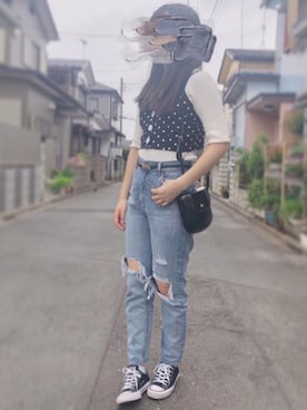 「CONVERSE（コンバース）のconverse（コンバース） ALL STAR OX（オールスターOX）（スニーカー）」を使った、yuupiさん（レディース・163cm）の夏コーディネート