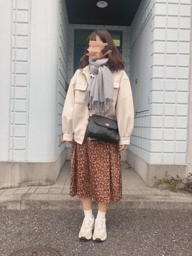 「へザー」｜「アイテム（その他アウター）」を使った、yuupiさん（レディース・162cm）の冬コーディネート