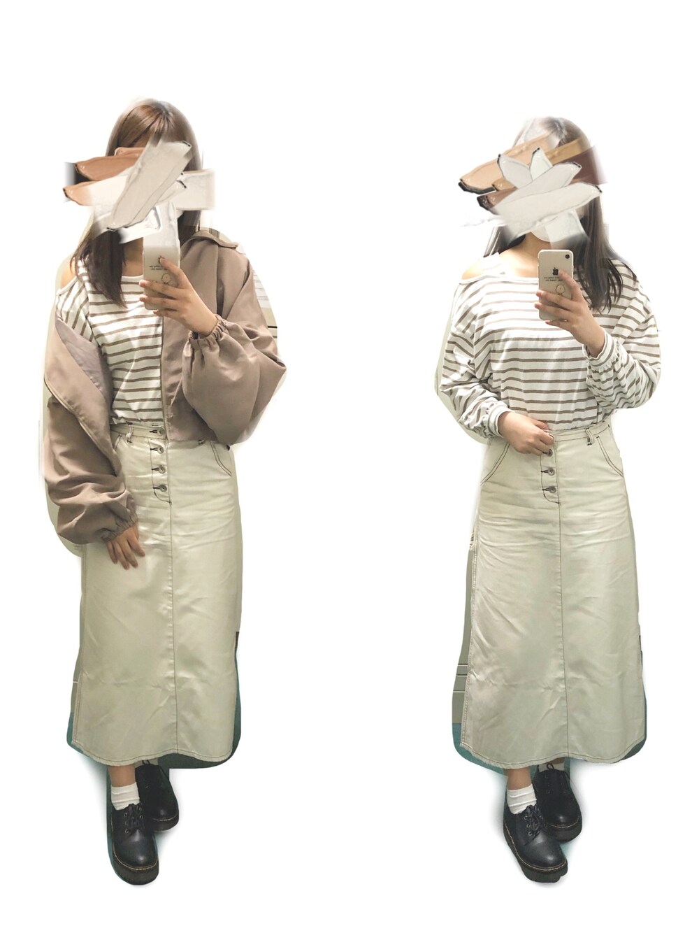 「オトナカジュアル、ゆるコーデ、お洒落さんとつながりたい、シンプルコーデ、プチプラコーデ、デニム」｜「w closetのフード付きドロップショルダーワイドブルゾン（ブルゾン、ベージュ系）」を使った、yuupiさん（レディース・162cm）の春コーディネートの1枚目の写真