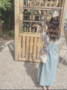 「koe（コエ）のアイテム（ジャンパースカート）」を使った、yuupiさん（レディース・162cm）の夏コーディネート