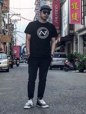 「streetsnap」｜「アイテム（帽子）」を使った、Andrew Wu 吳廣仲さん（メンズ・175cm）の春コーディネート