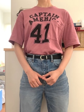 「ハイウエストストレートジーンズ」｜ナギさん（レディース・168cm）の夏コーディネート