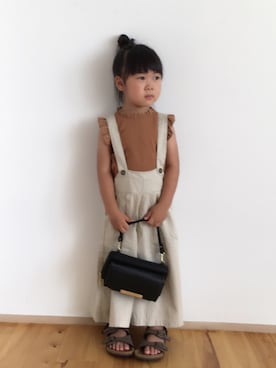 「アイテム（サロペット/オーバーオール）」を使った、memetaroさん（キッズ・100cm）の夏コーディネート