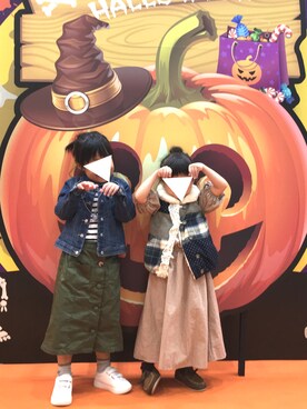 「wearhalloween2017」｜「アイテム（デニムジャケット）」を使った、ranako＊さん（キッズ・110cm）の秋コーディネート