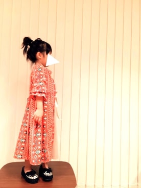 「Right-on（ライトオン）のアイテム（シャツワンピース）」を使った、ranako＊さん（キッズ・110cm）の秋コーディネート