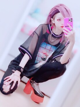 「アイテム（カチューシャ）」を使った、砂漠さん（レディース・154cm）の夏コーディネート