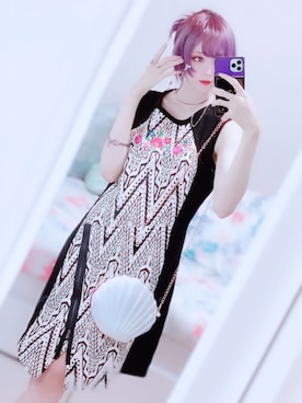 「Desigual（デシグアル）のアイテム（ワンピース/ドレス）」を使った、砂漠さん（レディース・154cm）の夏コーディネート