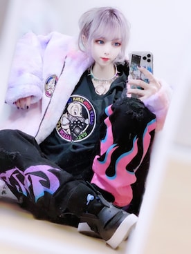 「GALFY（ガルフィー）のアイテム（ジャケット/アウター）」を使った、砂漠さん（レディース・154cm）の冬コーディネート