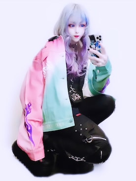 「GALFY（ガルフィー）のアイテム（ジャケット/アウター）」を使った、砂漠さん（レディース・154cm）の春コーディネート
