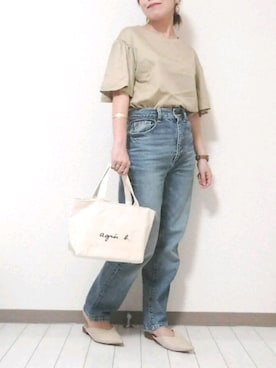 「ハイウエストストレートジーンズ」｜puki*さん（レディース・157cm）の夏コーディネート