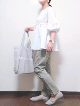 「Honeys（ハニーズ）のアイテム（チノパンツ）」を使った、puki*さん（レディース・156cm）の秋コーディネート