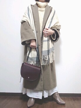 「URBAN RESEARCH（アーバンリサーチ）のアイテム（チェスターコート）」を使った、puki*さん（レディース・157cm）の冬コーディネート