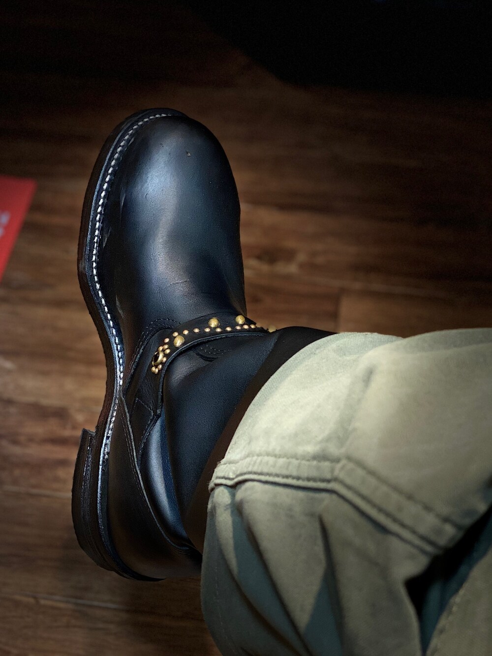 HTC スタッズ エンジニアブーツ ブラウン レザー 26cm相当 HTC スタッズ エンジニアブーツ ブラウン レザー 26cm相当 HTC（エイチ