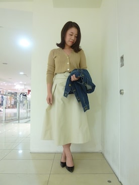 「URBAN RESEARCH ROSSO WOMEN（アーバンリサーチ　ロッソ）のアイテム（デニムジャケット）」を使った、nambastaffさん（レディース・148cm）の春コーディネート