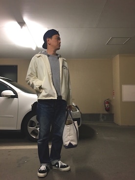 「Waste(twice)（ウェストトゥワイス）のアイテム（スウェット）」を使った、マービーさん（メンズ・168cm）の秋コーディネート