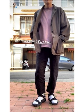 「BURLAP OUTFITTER（バーラップアウトフィッター）のアイテム（ジャケット/アウター）」を使った、chocoさん（メンズ・163cm）の秋コーディネート
