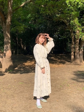 「アイテム（バレエシューズ、グリーン系）」を使った、RYOKOさん（レディース・153cm）の春コーディネート