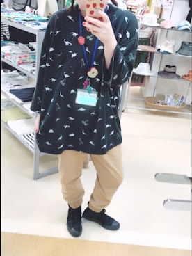「柄物」｜「アイテム（その他）」を使った、末期ちゃんさん（レディース・158cm）の夏コーディネート