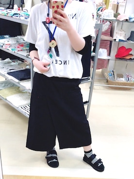 「キュロットパンツ」｜「アイテム（その他）」を使った、末期ちゃんさん（レディース・158cm）の夏コーディネート