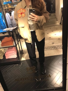 「SCOTCH&SODA（スコッチアンドソーダ）のアイテム（ジャケット/アウター）」を使った、まりなさん（レディース・153cm）の春コーディネート