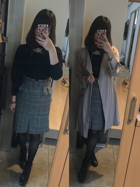 「ぺプラム」｜「アイテム（トレンチコート）」を使った、asamiさん（レディース・157cm）の秋コーディネート