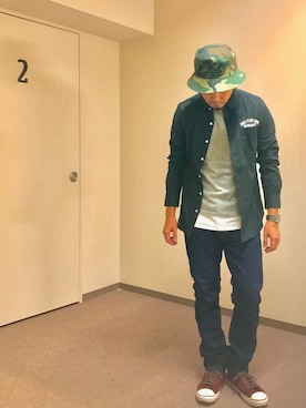 「NIXON（ニクソン）のTHE PLAYER（アナログ腕時計）」を使った、shinyanさん（メンズ・168cm）の秋コーディネート