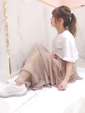 「LILY BROWN（リリーブラウン）のアイテム（スカート）」を使った、ながいまる shima美容師✴︎さん（レディース・160cm）の夏コーディネート