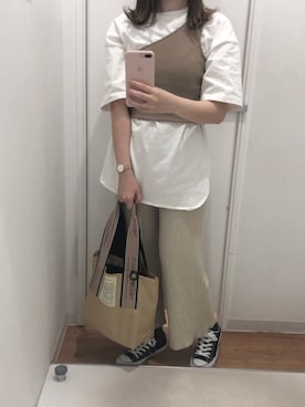 「シアタープロダクツ(THEATRE PRODUCTS)」｜「アイテム（アナログ腕時計）」を使った、NOZOMI。さん（レディース・159cm）の春コーディネート