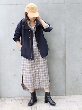 「FRAMeWORK（フレームワーク）のアイテム（マウンテンパーカー）」を使った、haruさん（レディース・163cm）の秋コーディネート