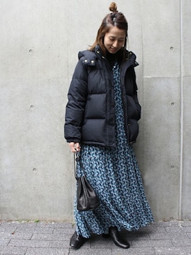 「FRAMeWORK（フレームワーク）のアイテム（ダウンジャケット/コート）」を使った、haruさん（レディース・163cm）の秋コーディネート