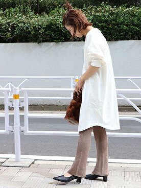 「FRAMeWORK（フレームワーク）のアイテム（レッグウェア）」を使った、haruさん（レディース・163cm）の秋コーディネート