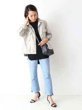 「FRAMeWORK（フレームワーク）のアイテム（ミリタリージャケット）」を使った、haruさん（レディース・163cm）の夏コーディネート