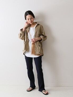 「FRAMeWORK（フレームワーク）のアイテム（ミリタリージャケット）」を使った、haruさん（レディース・161cm）の冬コーディネート