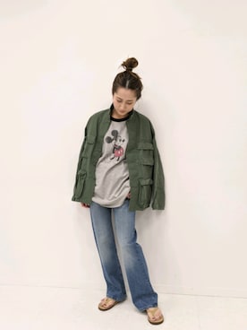 「FRAMeWORK（フレームワーク）のアイテム（ミリタリージャケット）」を使った、haruさん（レディース・161cm）の冬コーディネート