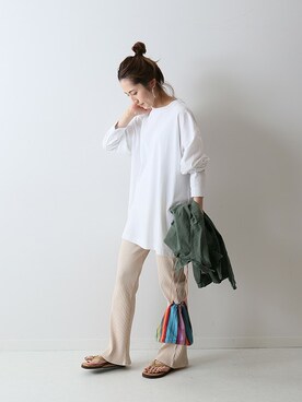 「FRAMeWORK（フレームワーク）のアイテム（ミリタリージャケット）」を使った、haruさん（レディース・161cm）の春コーディネート