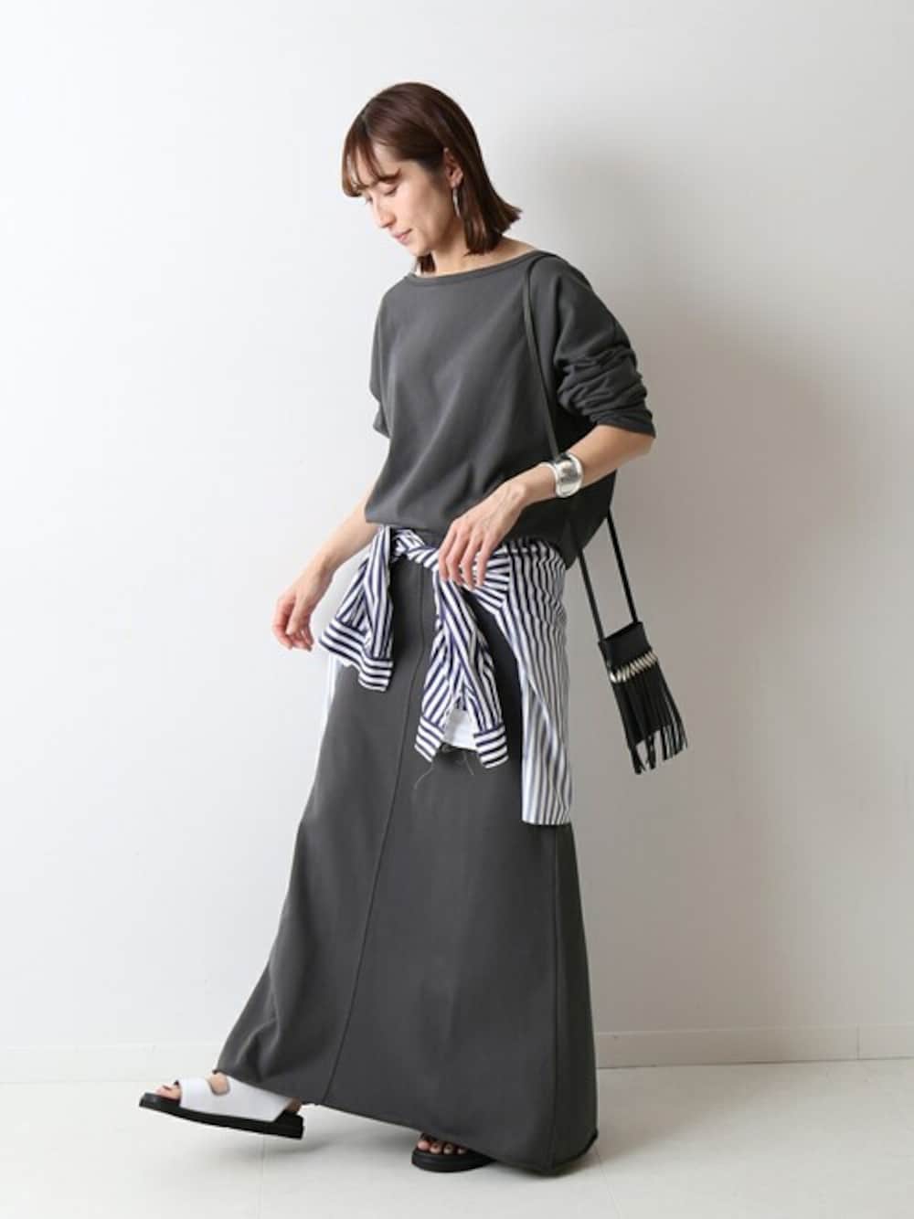 フレームワークスウェット ミニ裏毛プルオーバー&ロングスカート 