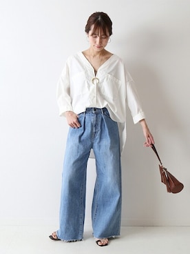 「FRAMeWORK（フレームワーク）のアイテム（ハンドバッグ）」を使った、haruさん（レディース・161cm）の春コーディネート