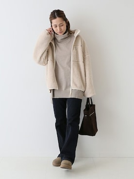 「FRAMeWORK（フレームワーク）のアイテム（ブルゾン）」を使った、haruさん（レディース・161cm）の秋コーディネート