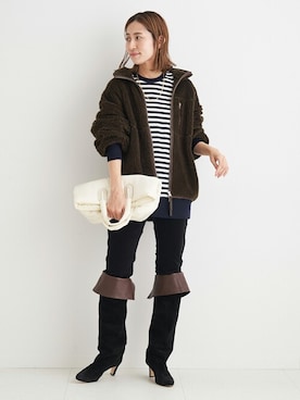 「FRAMeWORK（フレームワーク）のアイテム（ブルゾン）」を使った、haruさん（レディース・161cm）の秋コーディネート