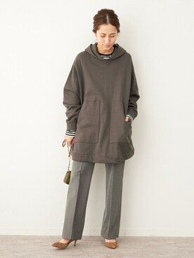 「FRAMeWORK（フレームワーク）のアイテム（パーカー）」を使った、haruさん（レディース・161cm）の冬コーディネート