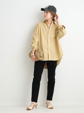 「FRAMeWORK（フレームワーク）のアイテム（キャップ）」を使った、haruさん（レディース・161cm）の冬コーディネート