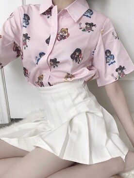 「American Apparel（アメリカンアパレル）のアイテム（スカート、ホワイト系）」を使った、CHAEYEAHさん（レディース・168cm）の秋コーディネート