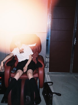 「jkのアイテム（シャツ/ブラウス、ホワイト系）」を使った、CHAEYEAHさん（レディース・168cm）の秋コーディネート