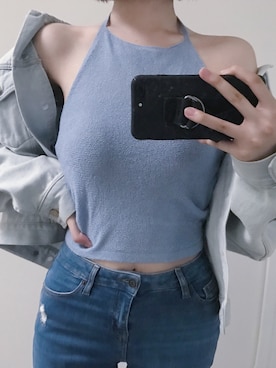 「Acne Studios（アクネストゥディオズ）のアイテム（デニムジャケット）」を使った、CHAEYEAHさん（レディース・168cm）の秋コーディネート